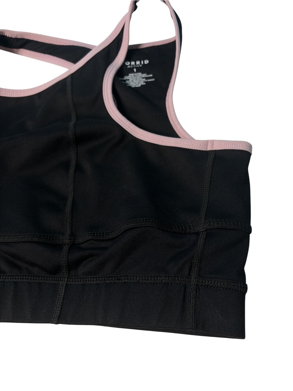 Torrid Active 1 Women Sports Bra Black Wireless Racerback Pullover - Picture 6 of 7